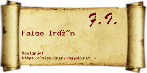 Faise Irén névjegykártya